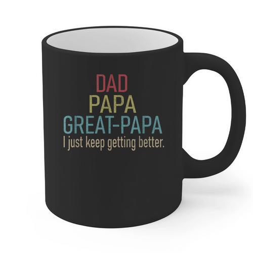Promoted To Great Papa 2024 Fathers Day First Time Dad Graphic Print Coffee Mug - Father's Day Fun