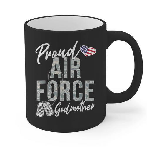 Proud Air Force Godmother US Air Force Graduation Godmother Graphic Print Coffee Mug - Best Gift Smart