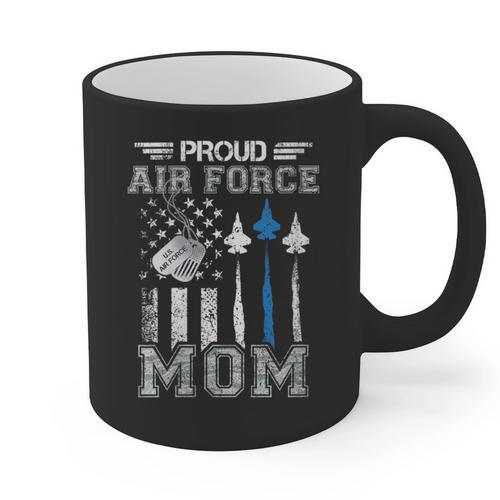 Proud Air Force Mom US Air Force Graduation Mom Graphic Print Coffee Mug - Best Gift Smart