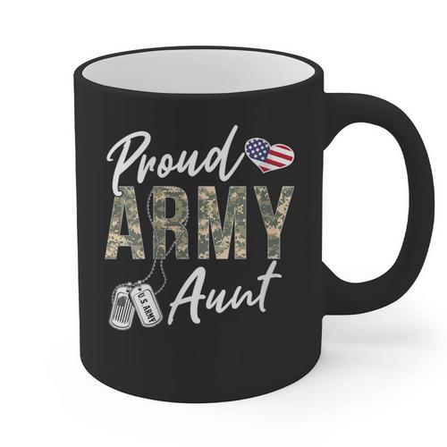 Proud Army Aunt Army Graduation Aunt US Army Aunt Graphic Print Coffee Mug - Best Gift Smart