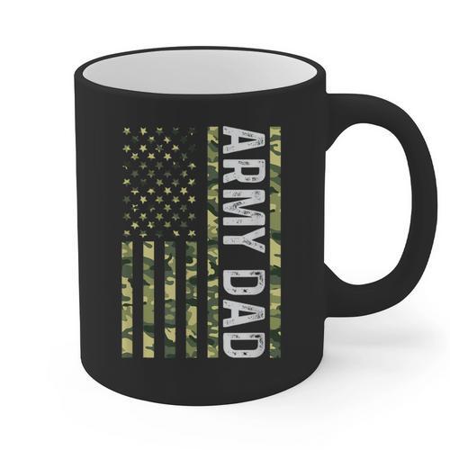 Proud Army Dad United States USA Flag For Father's Day Graphic Print Coffee Mug - Father's Day Fun