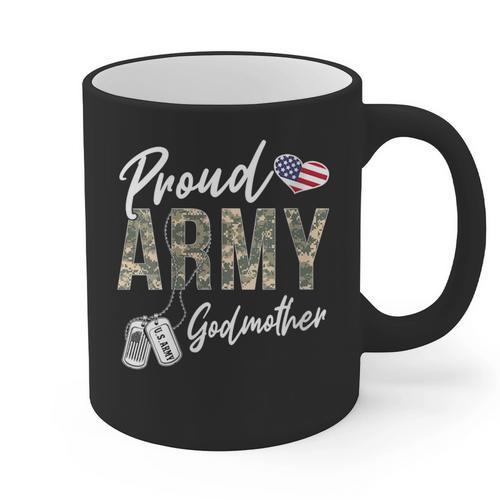 Proud Army Godmother Army Graduation Godmother US Army Graphic Print Coffee Mug - Best Gift Smart