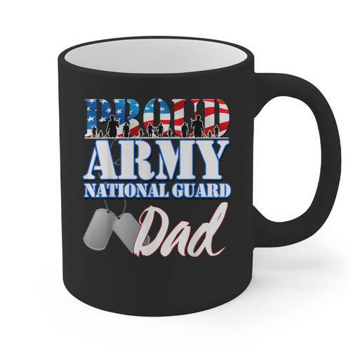 Proud Army National Guard Dad Fathers Day Shirt Men Graphic Print Coffee Mug - Father's Day Fun