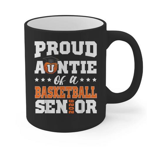 Proud Auntie Of a Basketball Senior 2026 Graduation Gifts Graphic Print Coffee Mug - Best Gift Smart