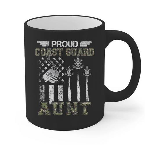 Proud Coast Guard Aunt US Coast Guard Graduation Aunt Graphic Print Coffee Mug - Best Gift Smart