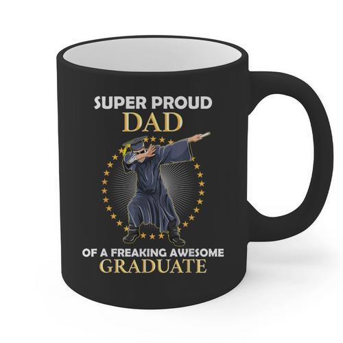 Proud Dad Of 2018 Graduate Dabbing Graduation Senior Shirt Graphic Print Coffee Mug - Best Gift Smart