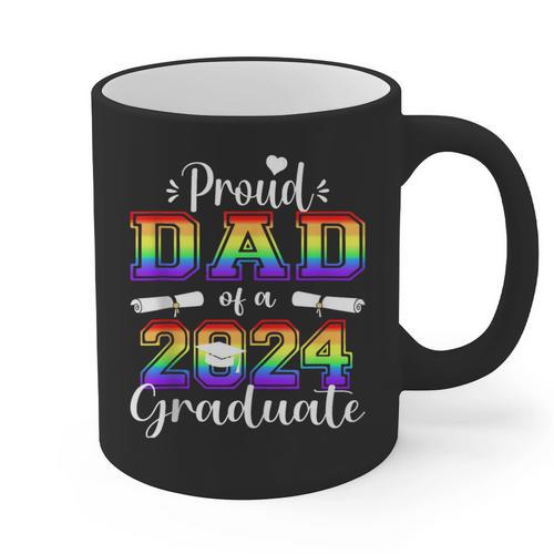 Proud Dad Of 2024 Graduate Class 2024 Graduation Family Graphic Print Coffee Mug - Best Gift Smart
