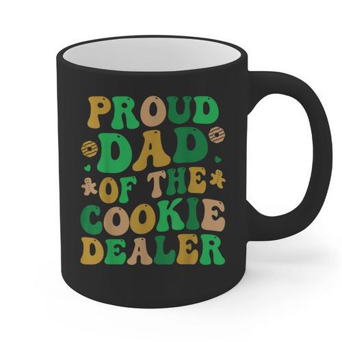 Proud Dad Of a Cookie Dealer Scout Troop Cookie Dealer Girls Graphic Print Coffee Mug - Father's Day Fun
