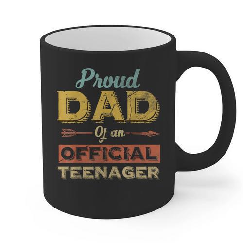 Proud Dad Of An Official Teenager 13th Birthday Son Daughter Graphic Print Coffee Mug - Father's Day Fun