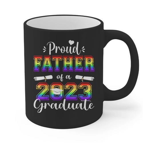 Proud Father Of 2023 Graduate Class 2023 Graduation Family Graphic Print Coffee Mug - Best Gift Smart