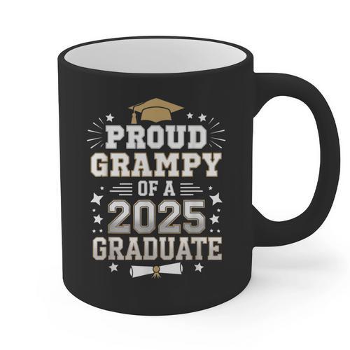Proud Grampy Of A Class Of 2025 Graduate Senior Graduation Graphic Print Coffee Mug - Best Gift Smart
