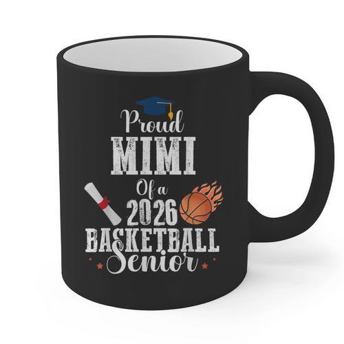 Proud MIMI Of 2026 Basketball Senior Class Graduation Graphic Print Coffee Mug - Best Gift Smart