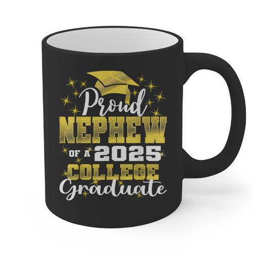 Proud Nephew Of 2025 College Graduate Family 24 Graduation Graphic Print Coffee Mug - Best Gift Smart