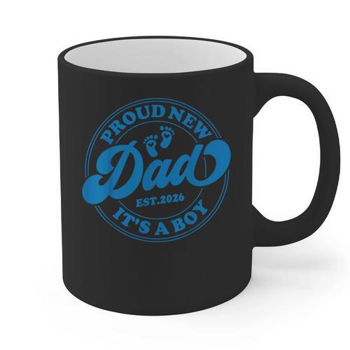 Proud New Daddy It's A Boy Dad To Be 1st Time Father Graphic Print Coffee Mug - Father's Day Fun