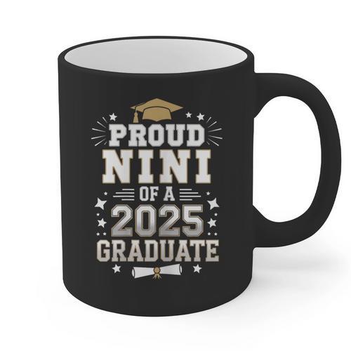 Proud Nini Of A Class Of 2025 Graduate Senior Graduation Graphic Print Coffee Mug - Best Gift Smart