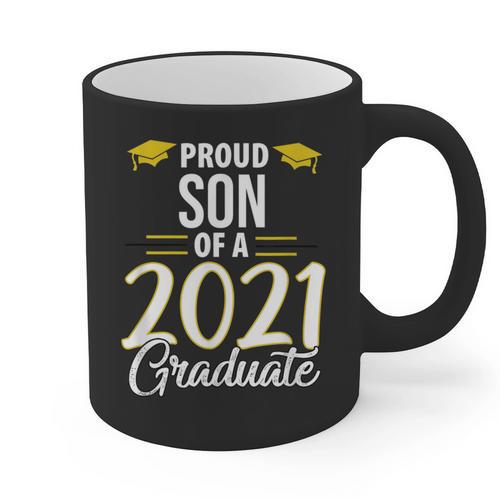 Proud Son Of A 2021 Graduate Graduation Clothes MBA PhD Graphic Print Coffee Mug - Best Gift Smart