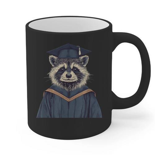 Raccoon Graduation Graphic Print Coffee Mug - Best Gift Smart
