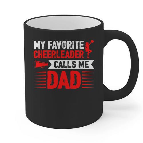 Red Cheer Dad Family Father Cheerleader Squad Graphic Print Coffee Mug - Father's Day Fun
