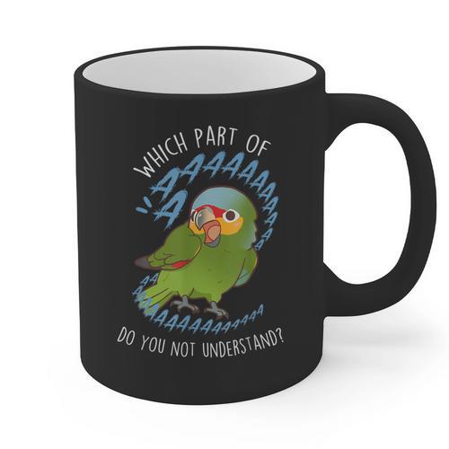 Red-Lored Amazon Parrot Aaaa Cute Pet Bird Mom Dad Graphic Print Coffee Mug - Father's Day Fun