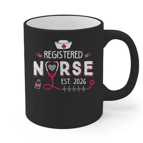 Registered Nurse Est 2026 Nursing Student RN Graduation Graphic Print Coffee Mug - Best Gift Smart
