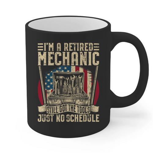 Retired Car Mechanic Tool Retirement Dad Grandpa Men Graphic Print Coffee Mug - Father's Day Fun