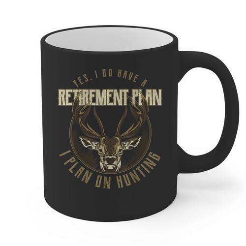 Retirement Grandpa Hunting Deer Elk Retired Hunter Dad Graphic Print Coffee Mug - Father's Day Fun