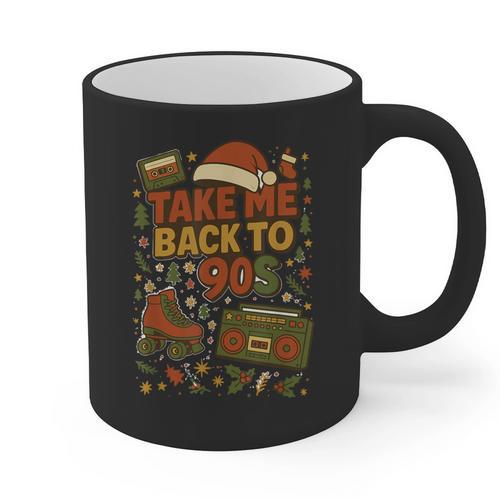 Retro 90s 80s Baby Christmas Holiday Nostalgia Graphic Print Coffee Mug - Figerry