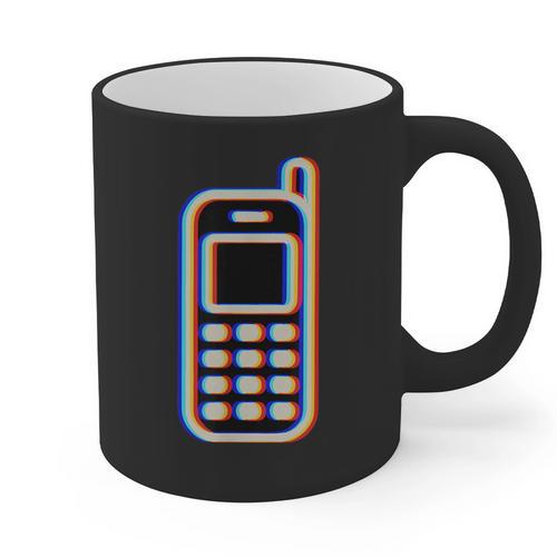 Retro Cell Vintage Mobile Phone 90s Nostalgia Vaporwave Fun Graphic Print Coffee Mug - Figerry