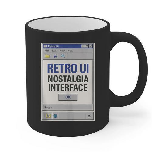 Retro Computer Dialog Box 90s Desktop Interface Nostalgia Graphic Print Coffee Mug - Figerry