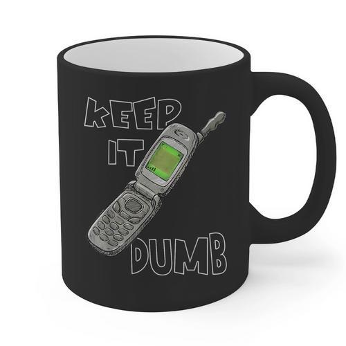 Retro Dumb Flip Phone Vintage 90s Y2K Tech Nostalgia Graphic Print Coffee Mug - Figerry