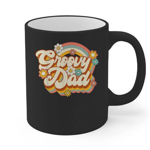 Retro Groovy Dad Family Birthday 60s 70s Hippie Costume Graphic Print Coffee Mug - Father's Day Fun