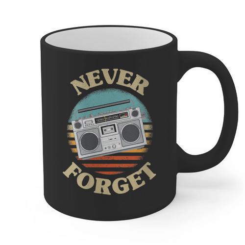 Retro Radio Never Forget Nostalgia Vintage Graphic Print Coffee Mug - Figerry