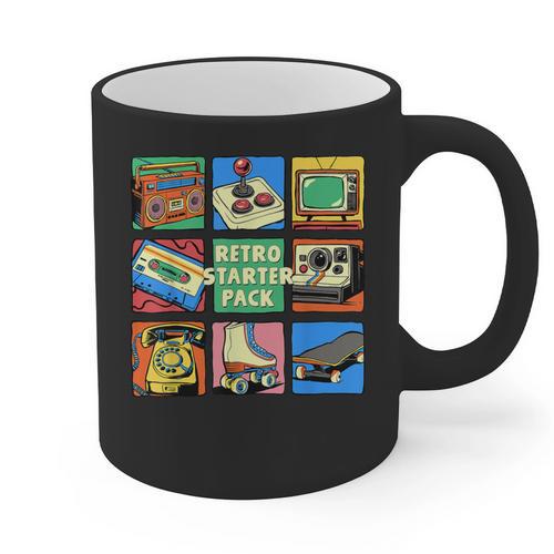 Retro Starter Pack 80s 90s Vintage Nostalgia Cassette Tape Graphic Print Coffee Mug - Figerry