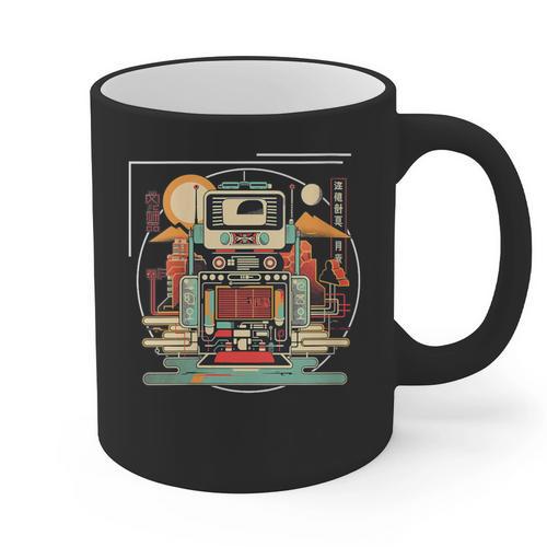 Retro Tech Stack 80s 90s Nostalgia Analog Devices Graphic Print Coffee Mug - Figerry