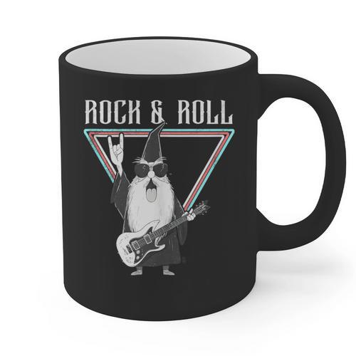 Rock & Roll Wizard Music Nostalgia Graphic Print Coffee Mug - Figerry