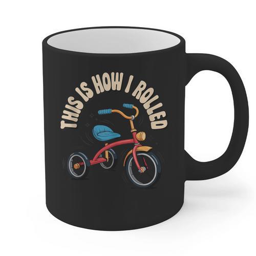This How I Rolled Retro Tricycle 80s 90s Kid Nostalgia Graphic Print Coffee Mug - Figerry