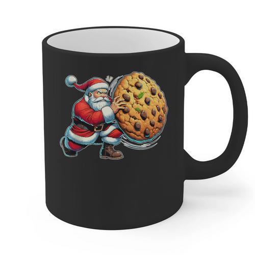 Santa Holding Cookie Xmas Baker Introvert Christmas Graphic Print Coffee Mug - Raresse