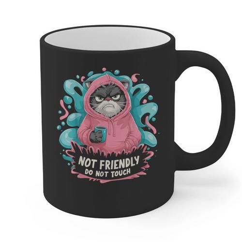 Sarcastic Loner Introvert Clothing Not Friendly Do Not Touch Small Graphic Print Coffee Mug - Raresse