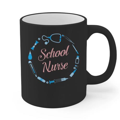 School Nurse Cute Adult Graduation Tshirt Nurses Fun Graphic Print Coffee Mug - Best Gift Smart