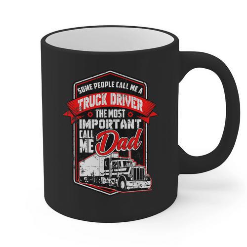 Semi Truck Driver For Truckers And Dads Small Graphic Print Coffee Mug - Father's Day Fun