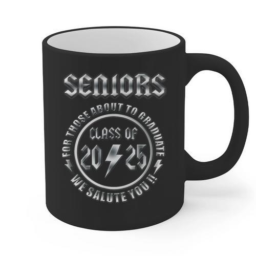 Senior 2025 Classic Rock Graduation We Salute You Graphic Print Coffee Mug - Best Gift Smart