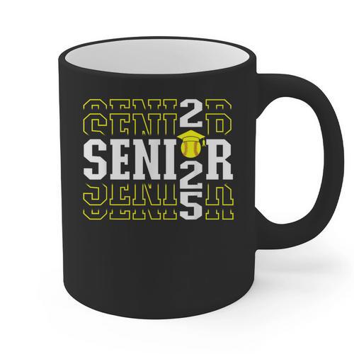 Senior 2025 Softball Class Of 2025 Graduation Graphic Print Coffee Mug - Best Gift Smart