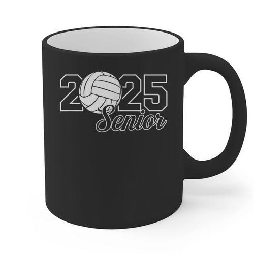 Senior 2025 Volleyball Mom High School Graduation Outfit Pro Graphic Print Coffee Mug - Best Gift Smart