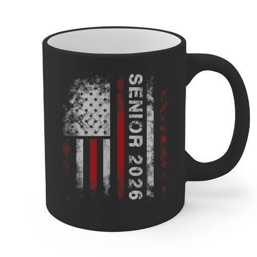 Senior 2026 American Flag Shirt USA Graduation Class Of 2026 Graphic Print Coffee Mug - Best Gift Smart