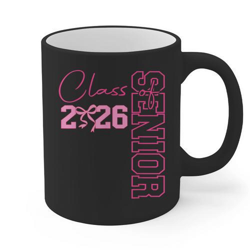 Senior 2026 Class Of 2026 Coquette Bow Graduation 2026 Graphic Print Coffee Mug - Best Gift Smart