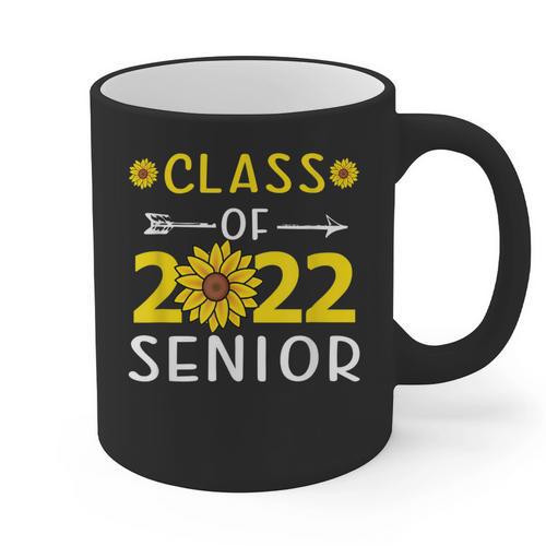 Senior Class Of 2022 Sunflower Graduation Seniors 22 Graphic Print Coffee Mug - Best Gift Smart