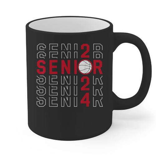 Senior Class Of 2024 Graduation 2024 Maroon Basketball Graphic Print Coffee Mug - Best Gift Smart
