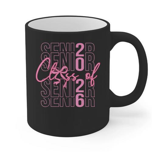 Senior Class Of 2026 Coquette Bow Graduation 2026 Girl Women Graphic Print Coffee Mug - Best Gift Smart