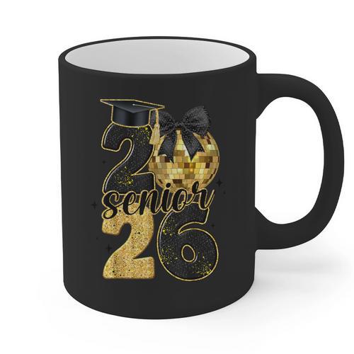 Senior Class Of 2026 Senior Girl Graduation Cap Coquette Bow Graphic Print Coffee Mug - Best Gift Smart