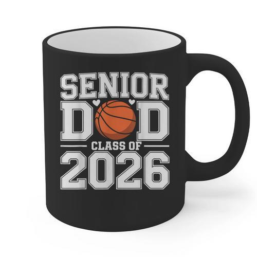 Senior Dad Class Of 2026 Cute Basketball Dad Graduation 2026 Graphic Print Coffee Mug - Best Gift Smart